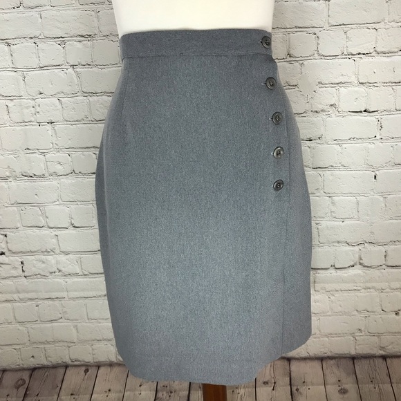Vintage Women’s Tailor B. Moss Gray Fully Lined Wrap Skirt - Size 2 - Picture 1 of 6